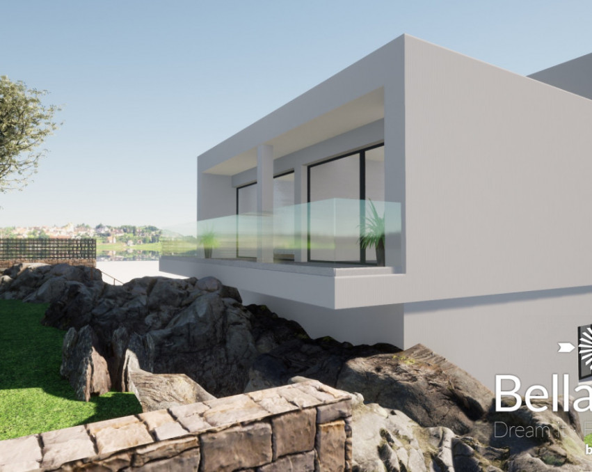 Minimalistische Neubau Villa mit Meerblick und Salzwasserpool in Son Veri Nou