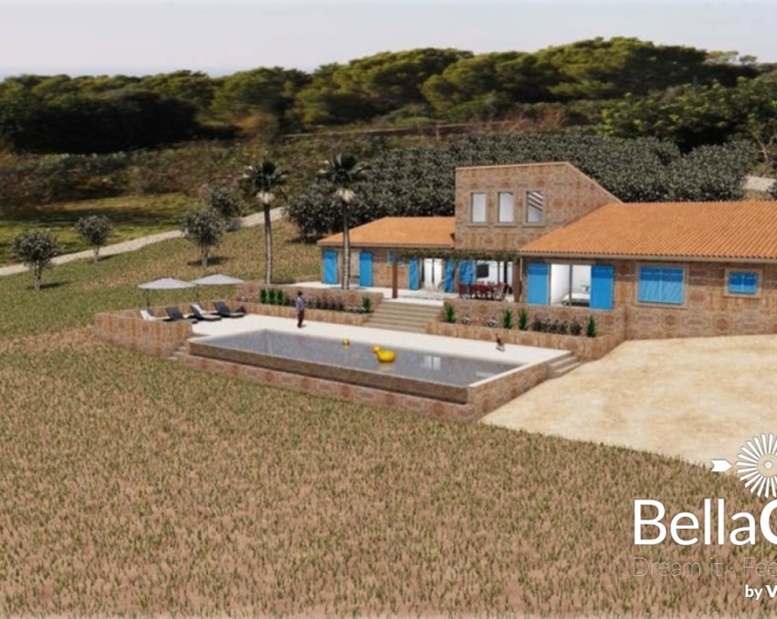 Sea view villa plot with current project license above Porto Colom